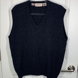 Hastings charcoal gray cable knit lambswool v-neck mens sweater vest size XL